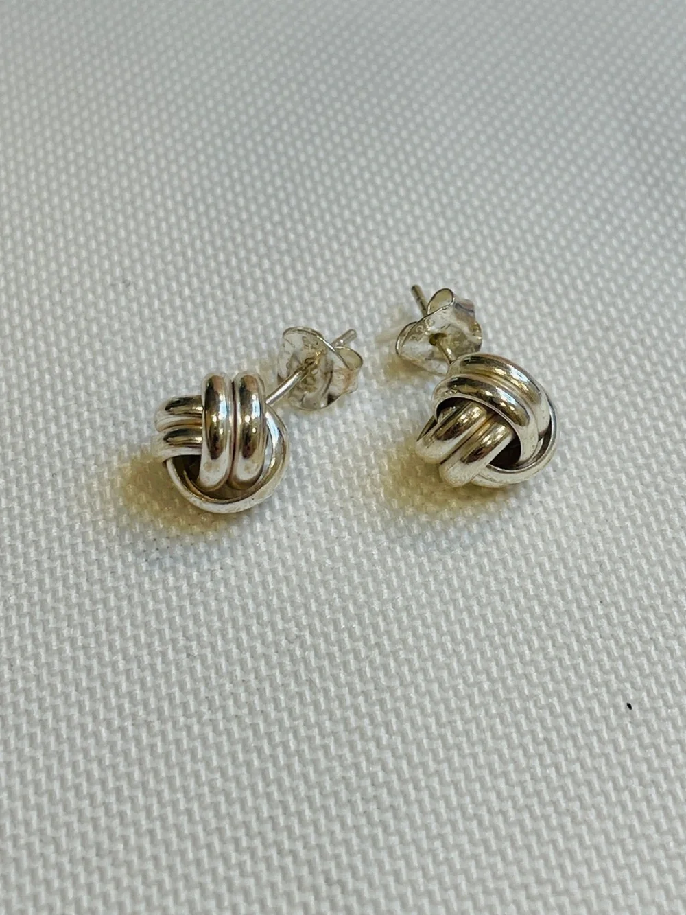 Sterling Silver 925 Twisted Knot Stud Earrings